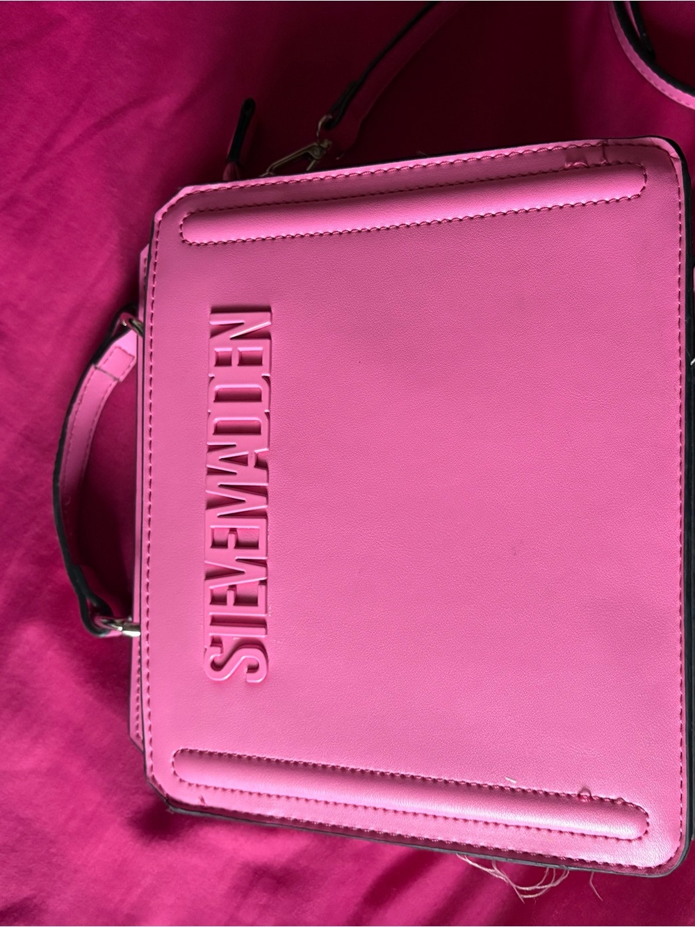 Steve Madden Hot Pink Structured Satchel